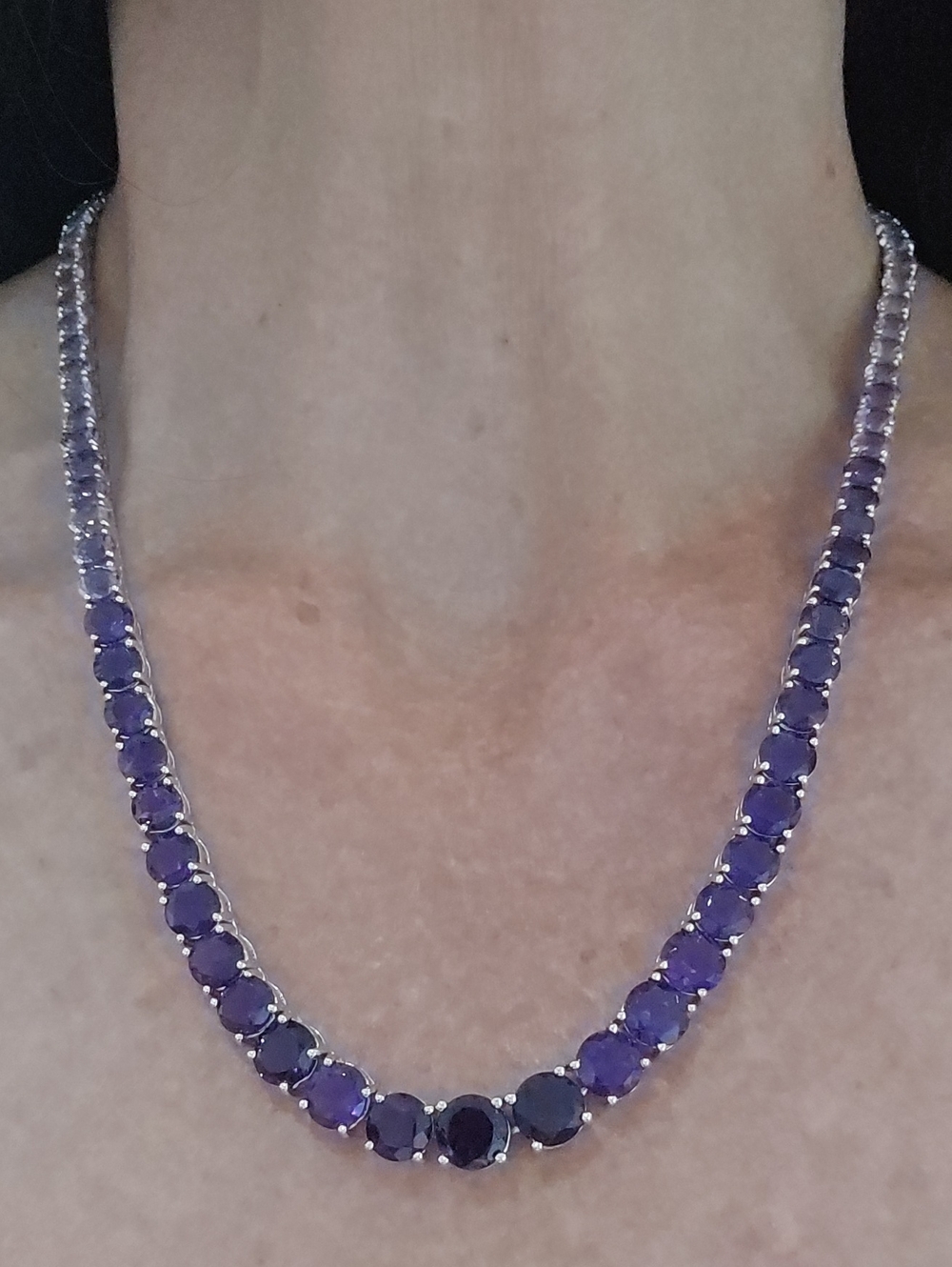 Graduated Amethyst Tennis Necklace